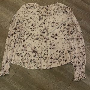 Cloth & Stone Cream Floral Blouse Size Large